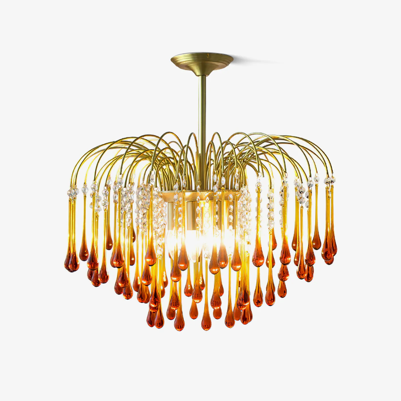 Lustra Chandelier Golden Arms and Crystal - Image 40