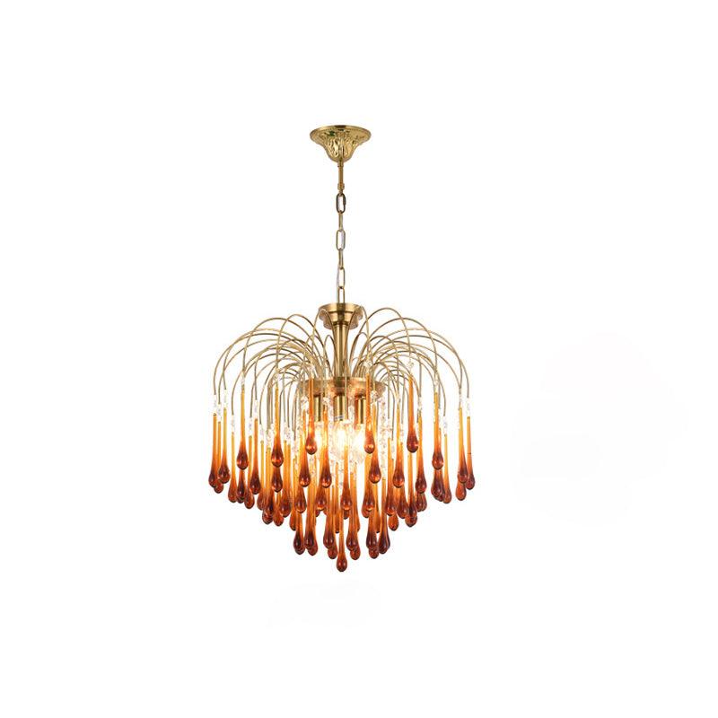 Lustra Chandelier Golden Arms and Crystal - Image 41