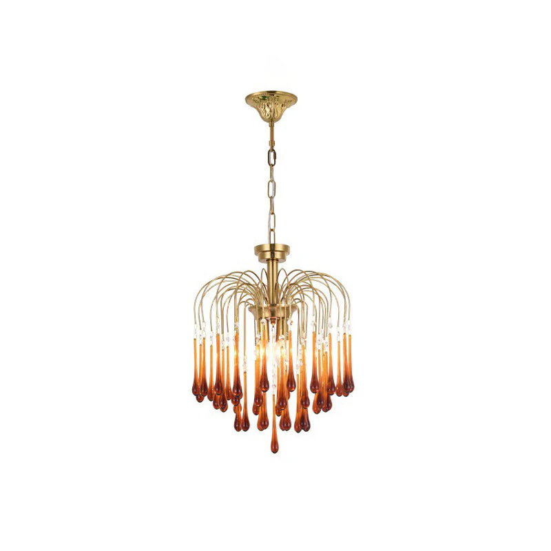 Lustra Chandelier Golden Arms and Crystal - Image 42