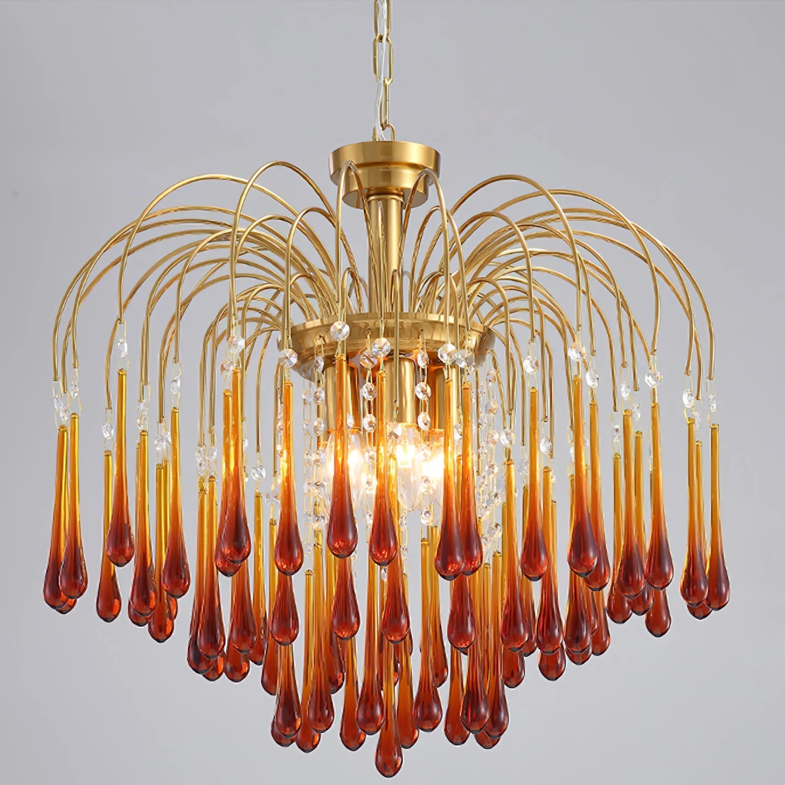 Lustra Chandelier Golden Arms and Crystal - Image 48