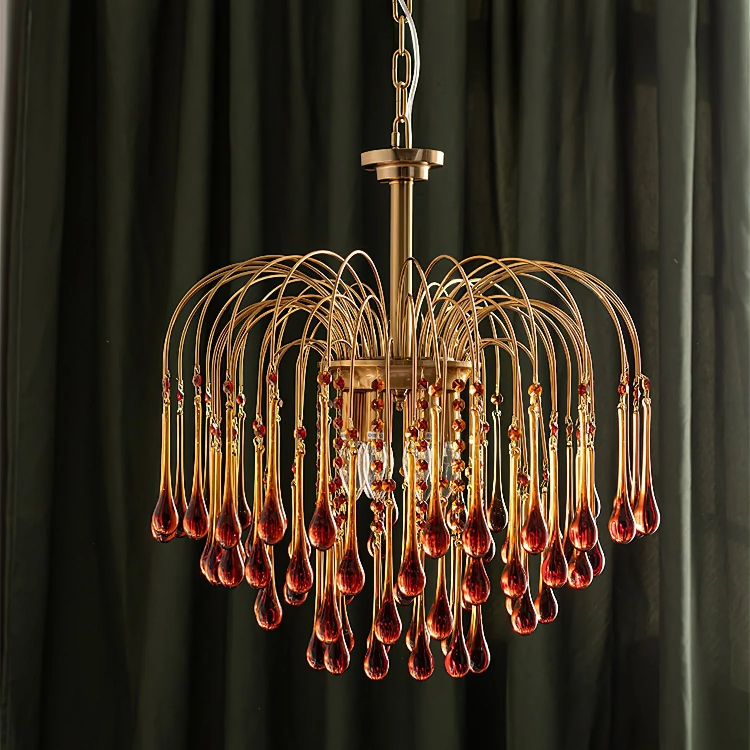 Lustra Chandelier Golden Arms and Crystal - Image 49