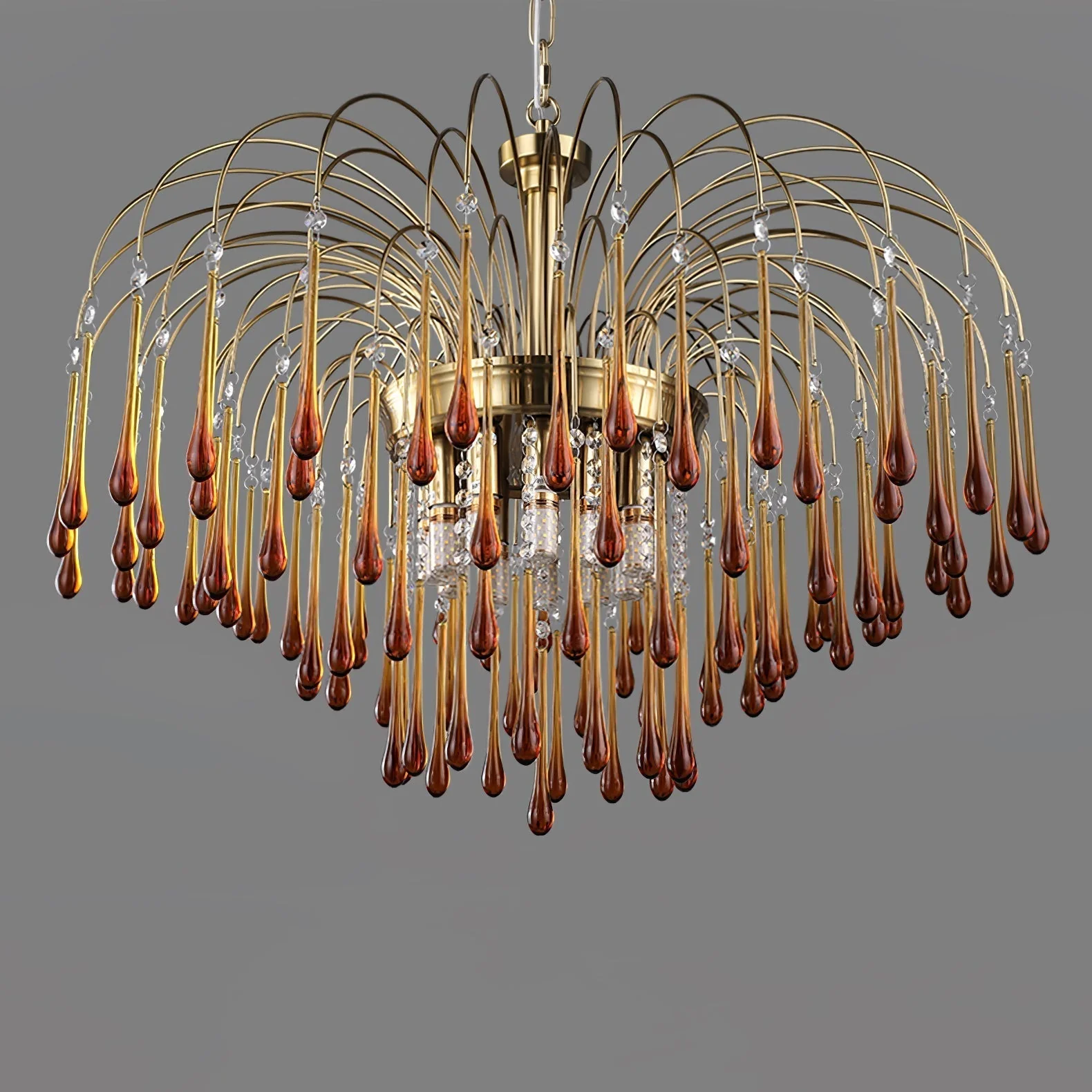 Lustra Chandelier Golden Arms and Crystal - Image 51