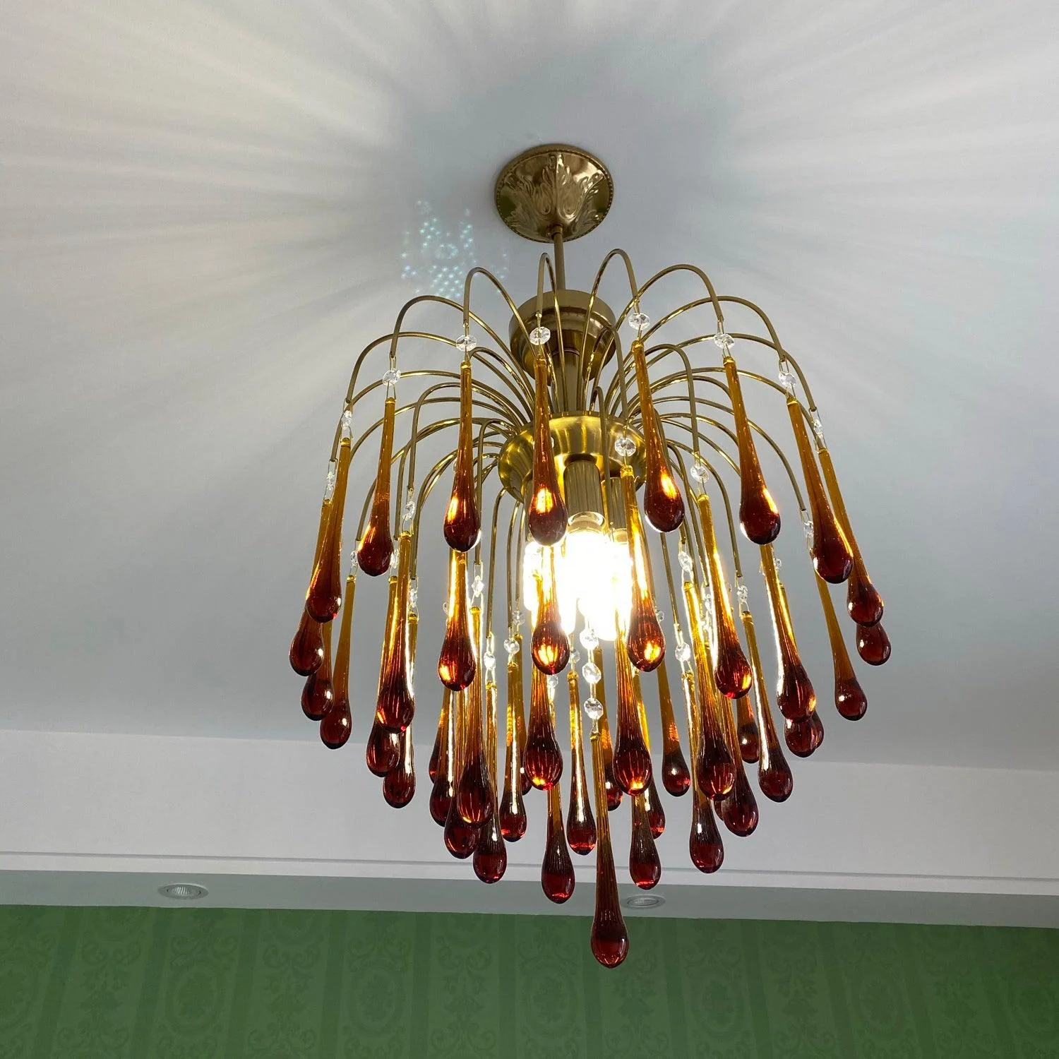 Lustra Chandelier Golden Arms and Crystal - Image 53