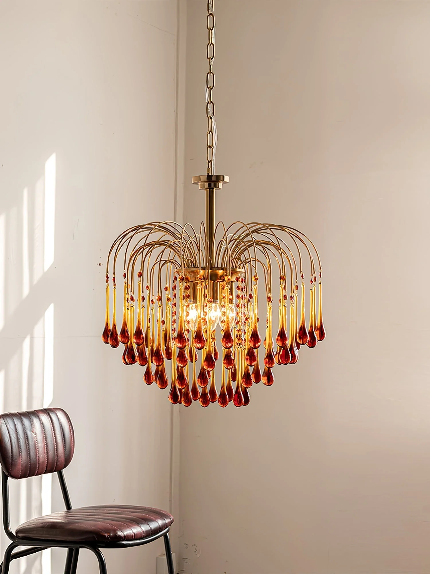 Lustra Chandelier Golden Arms and Crystal - Image 54