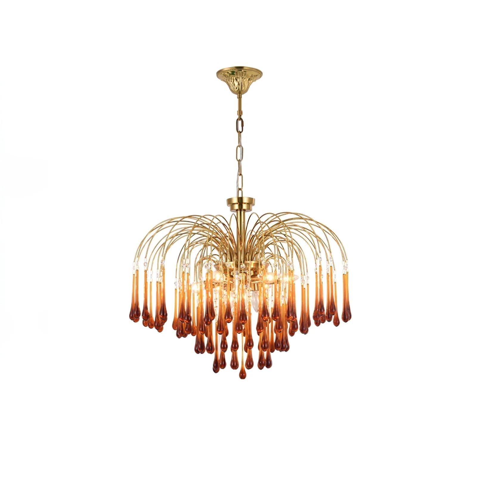 Lustra Chandelier Golden Arms and Crystal - Image 55