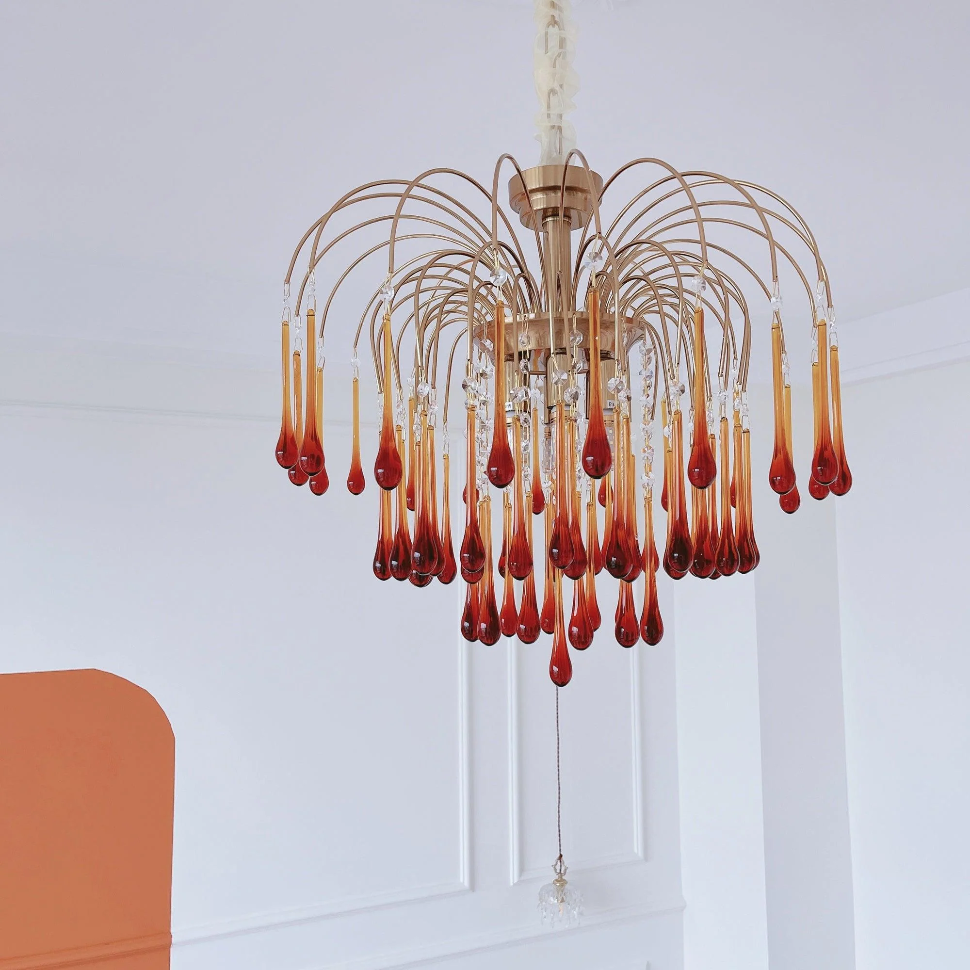 Lustra Chandelier Golden Arms and Crystal - Image 58