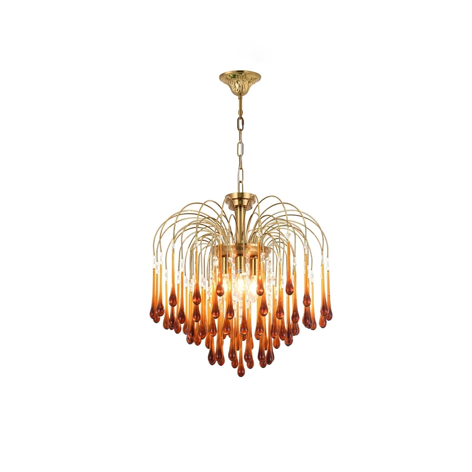 Lustra Chandelier Golden Arms and Crystal - Image 62