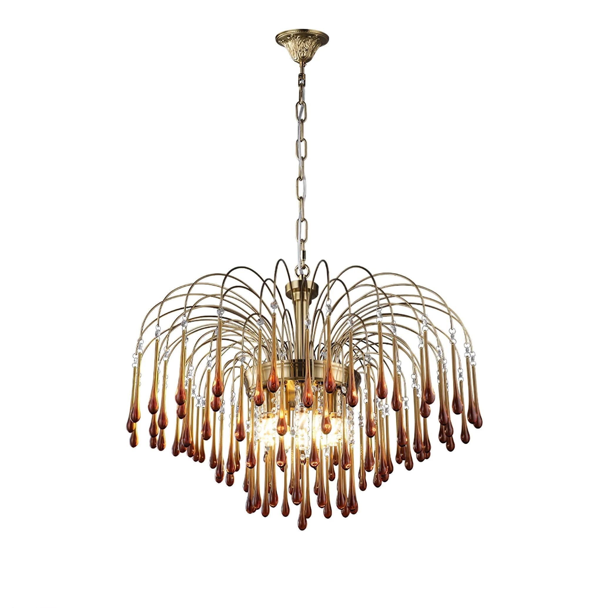 Lustra Chandelier Golden Arms and Crystal - Image 66