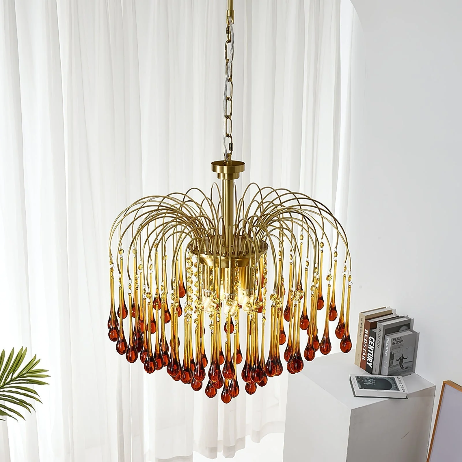 Lustra Chandelier Golden Arms and Crystal - Image 70