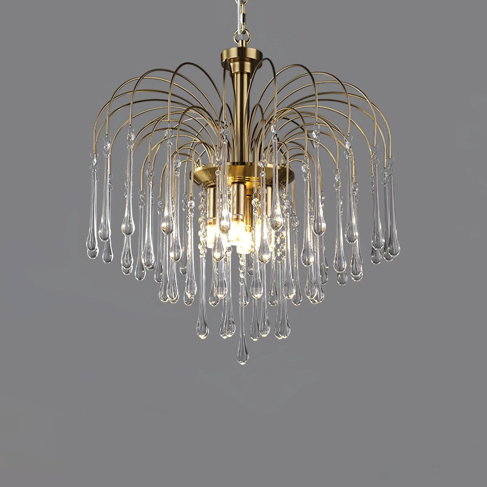 Lustra Chandelier Golden Arms and Crystal - Image 72