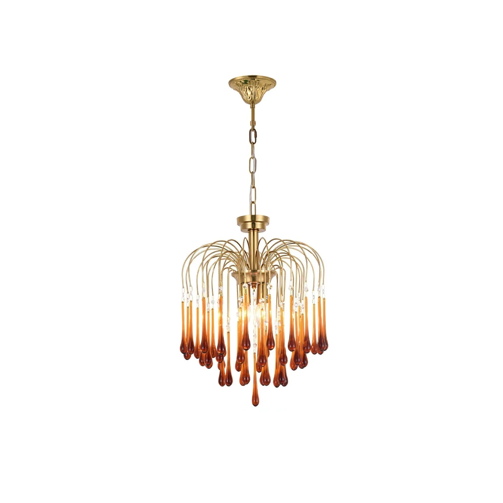 Lustra Chandelier Golden Arms and Crystal - Image 74