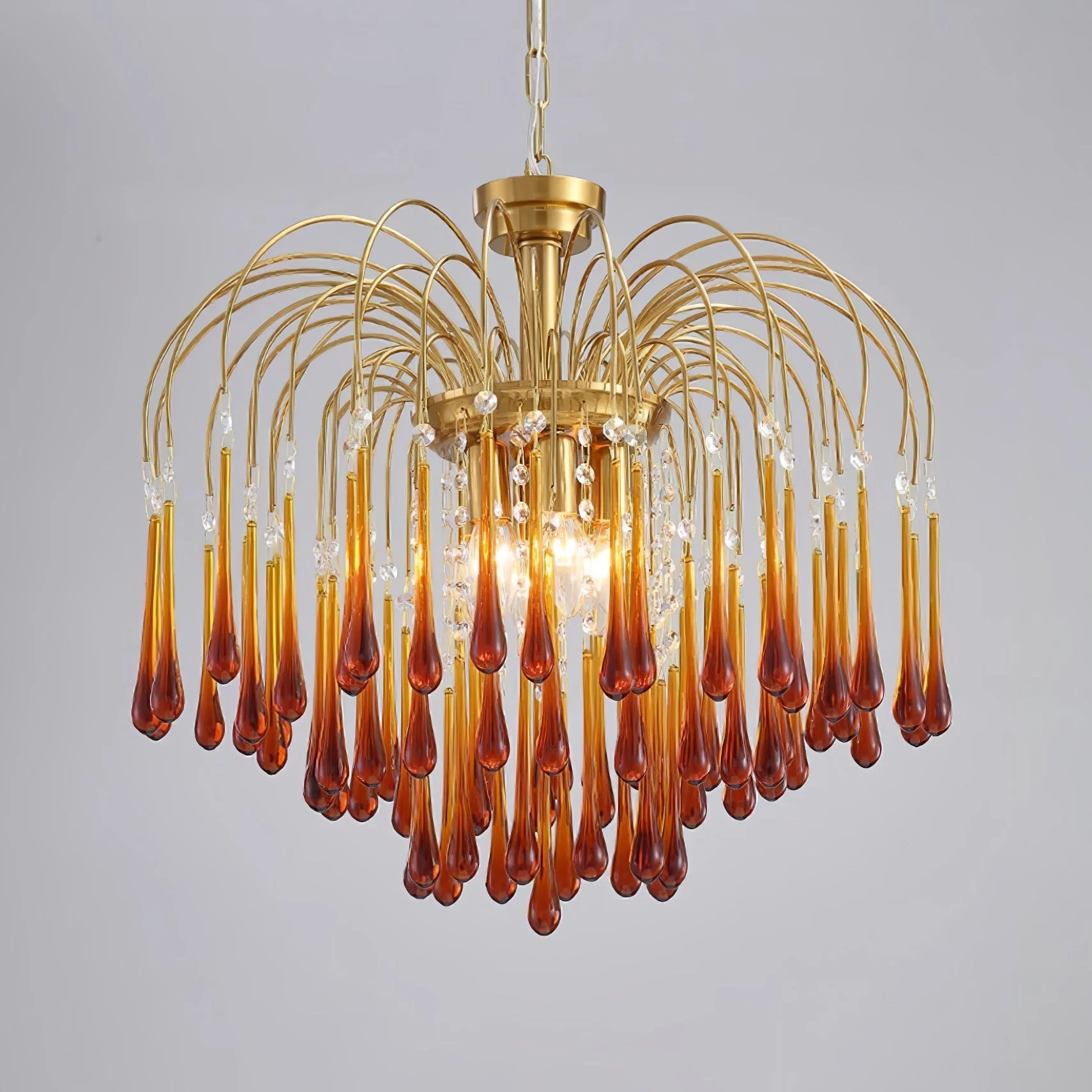 Lustra Chandelier Golden Arms and Crystal - Image 75