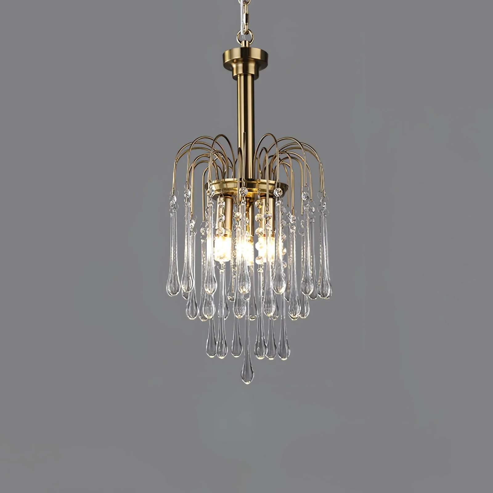 Lustra Chandelier Golden Arms and Crystal - Image 77