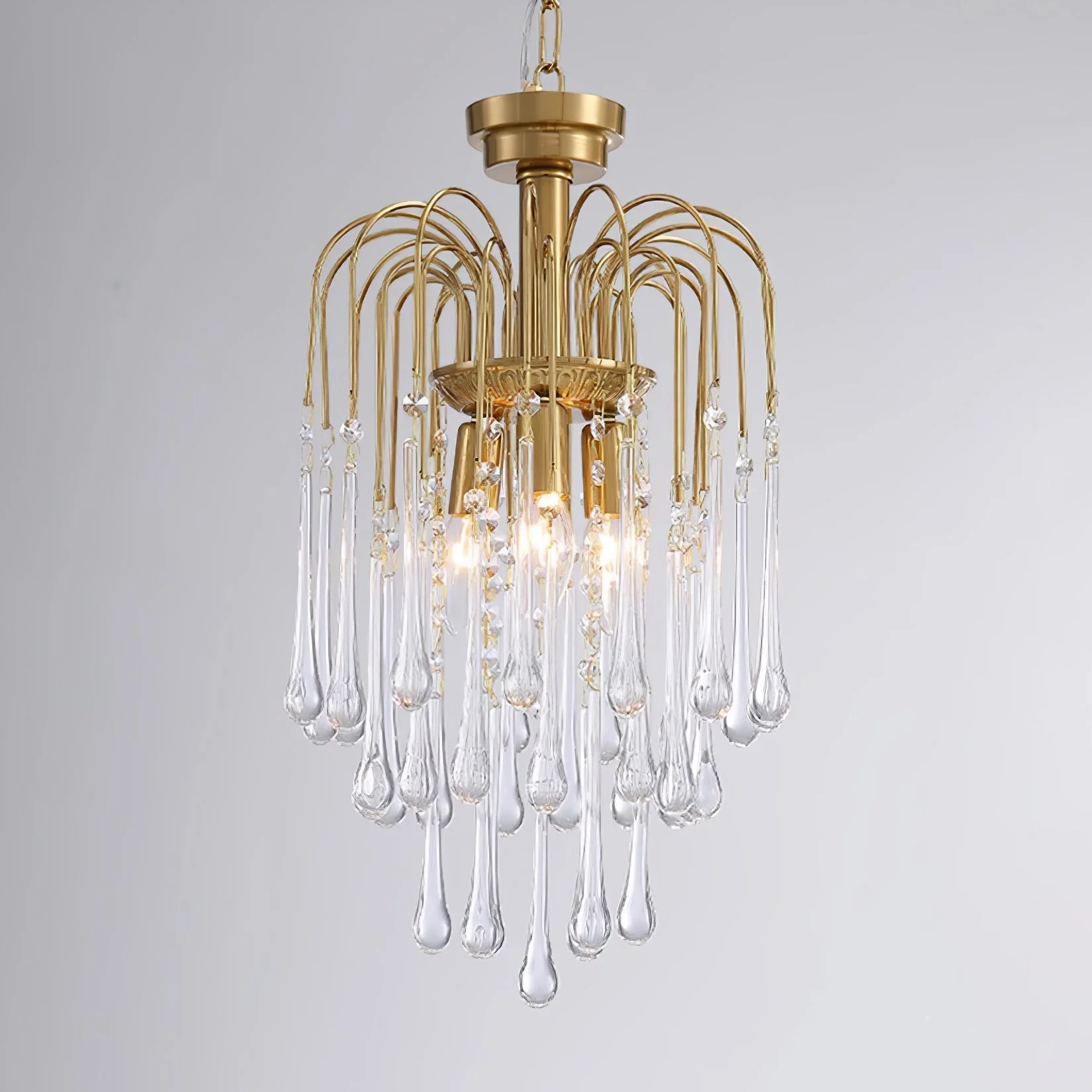 Lustra Chandelier Golden Arms and Crystal - Image 79