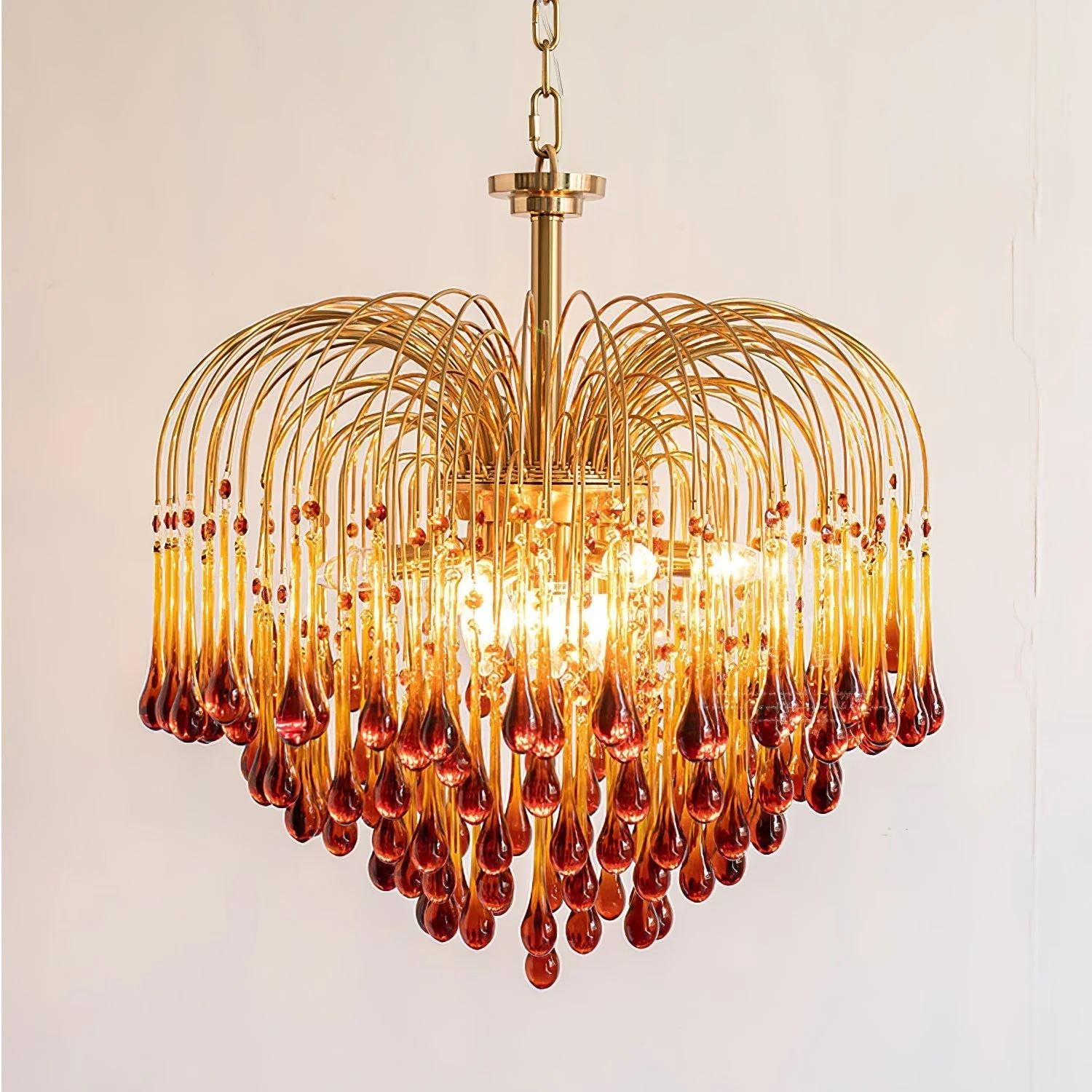 Lustra Chandelier Golden Arms and Crystal - Image 81