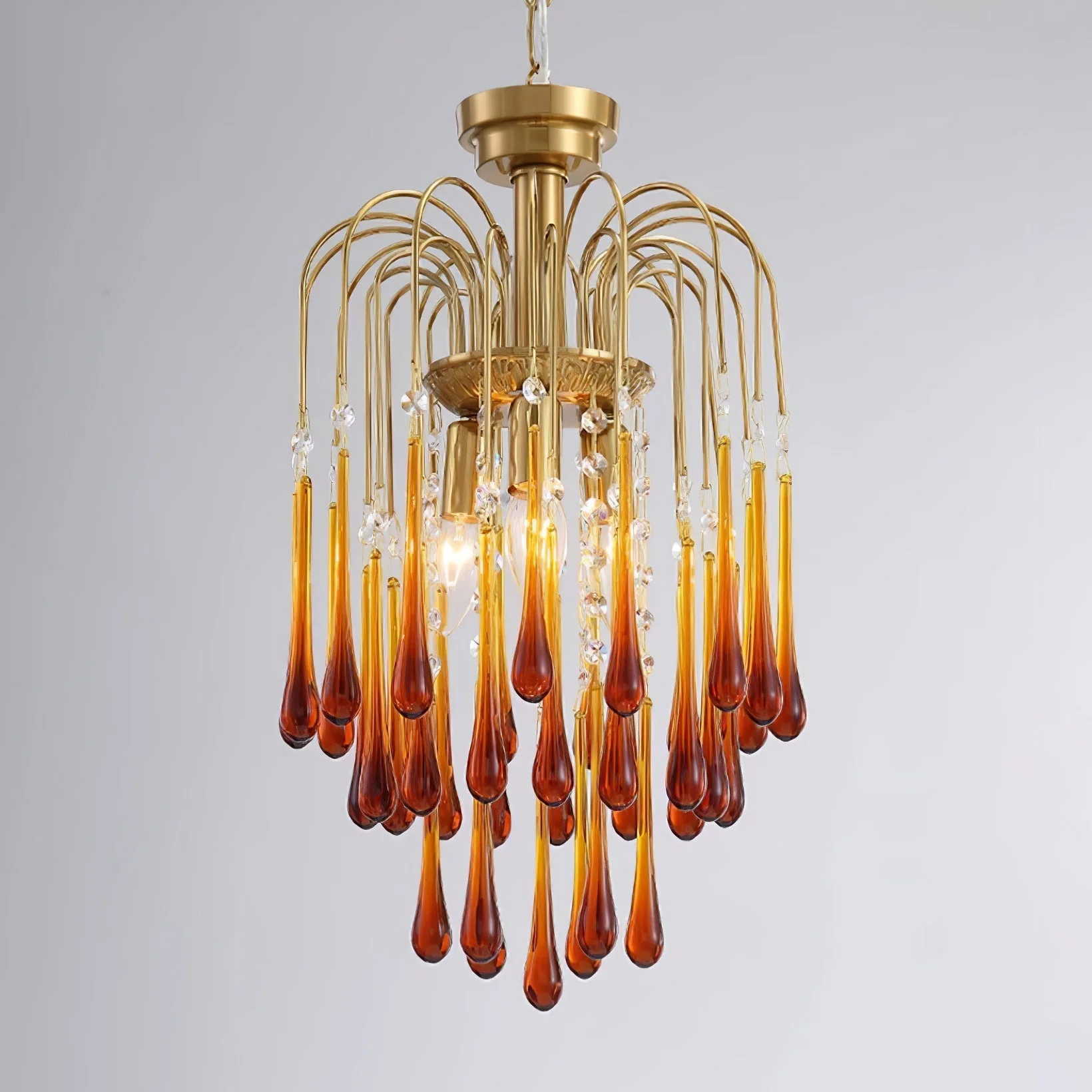 Lustra Chandelier Golden Arms and Crystal - Image 82