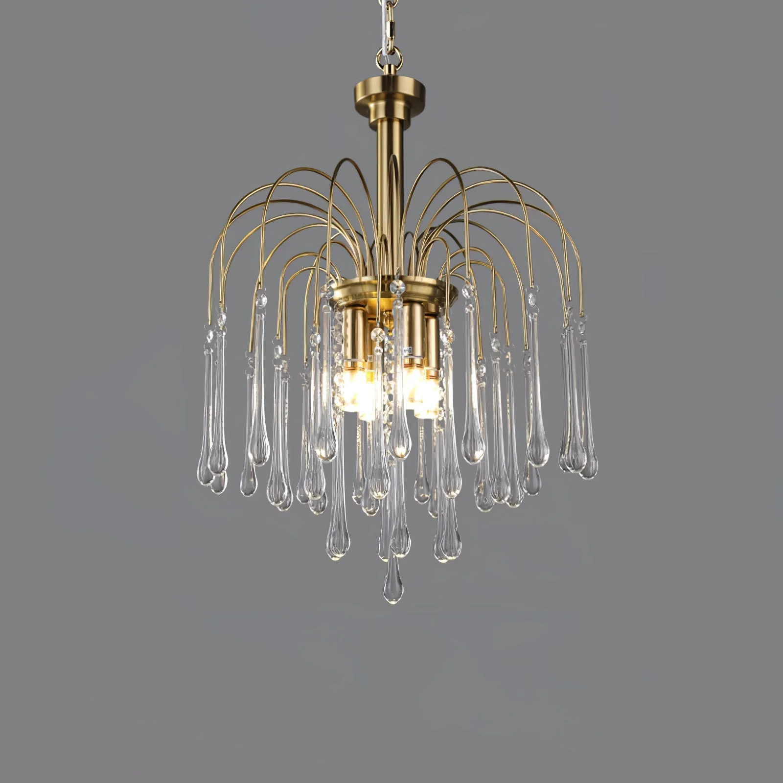 Lustra Chandelier Golden Arms and Crystal - Image 83