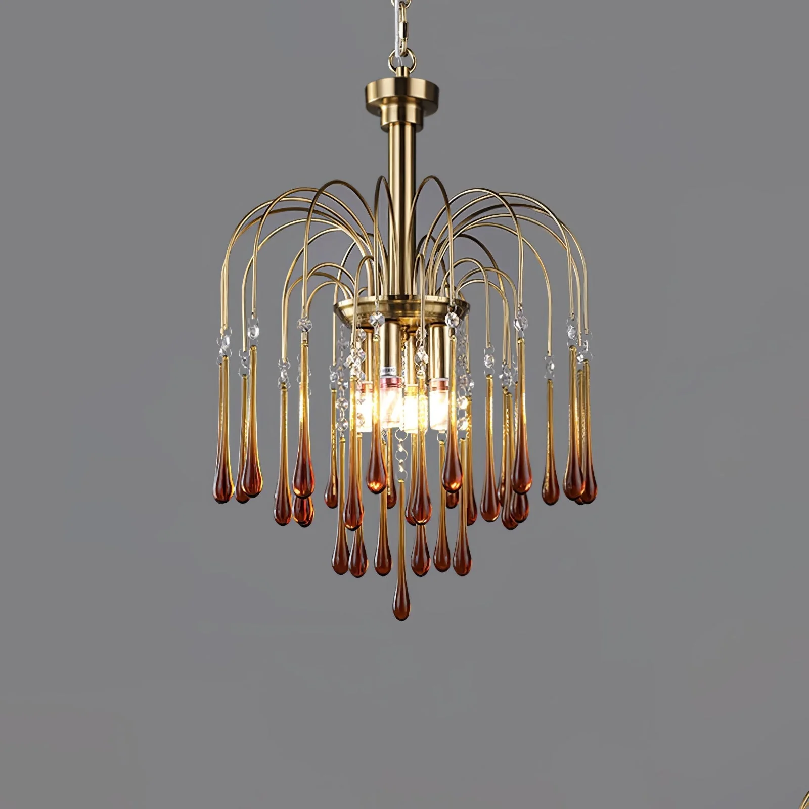 Lustra Chandelier Golden Arms and Crystal - Image 84