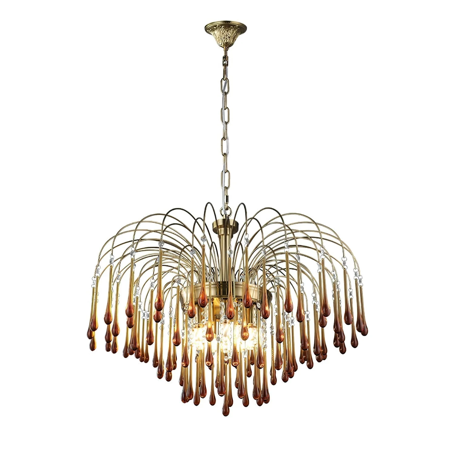 Lustra Chandelier Golden Arms and Crystal - Image 94