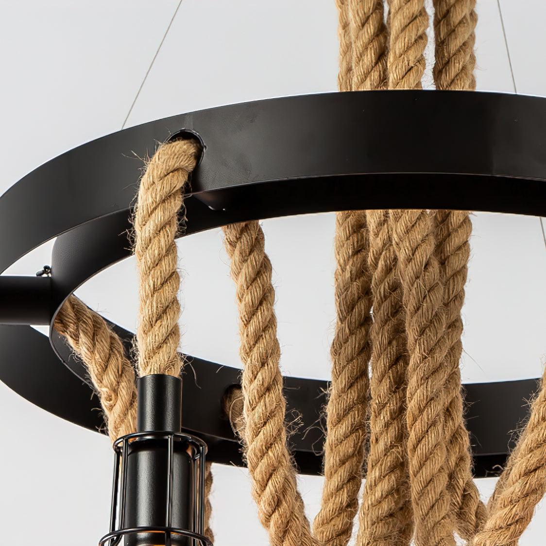 Lustra Chandelier Hemp Rope Industrial - Image 28