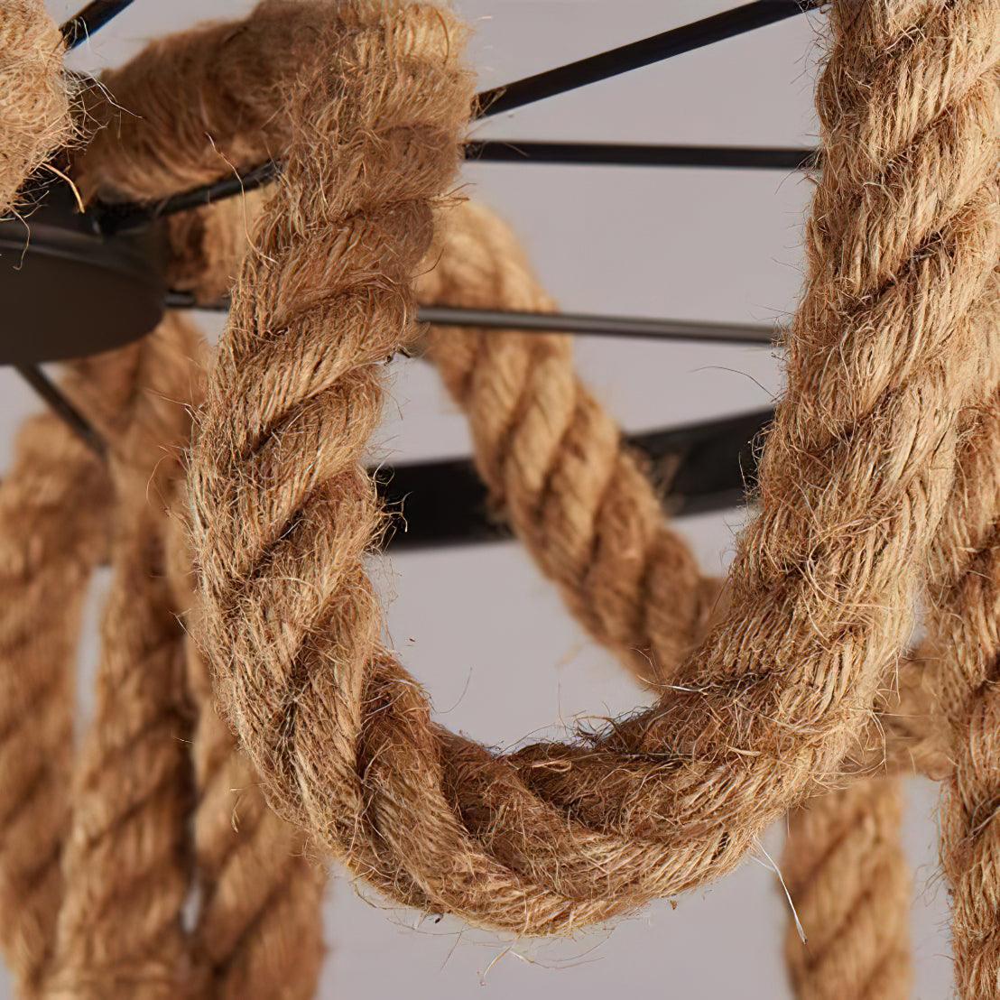 Lustra Chandelier Hemp Rope Industrial Six Head - Image 10