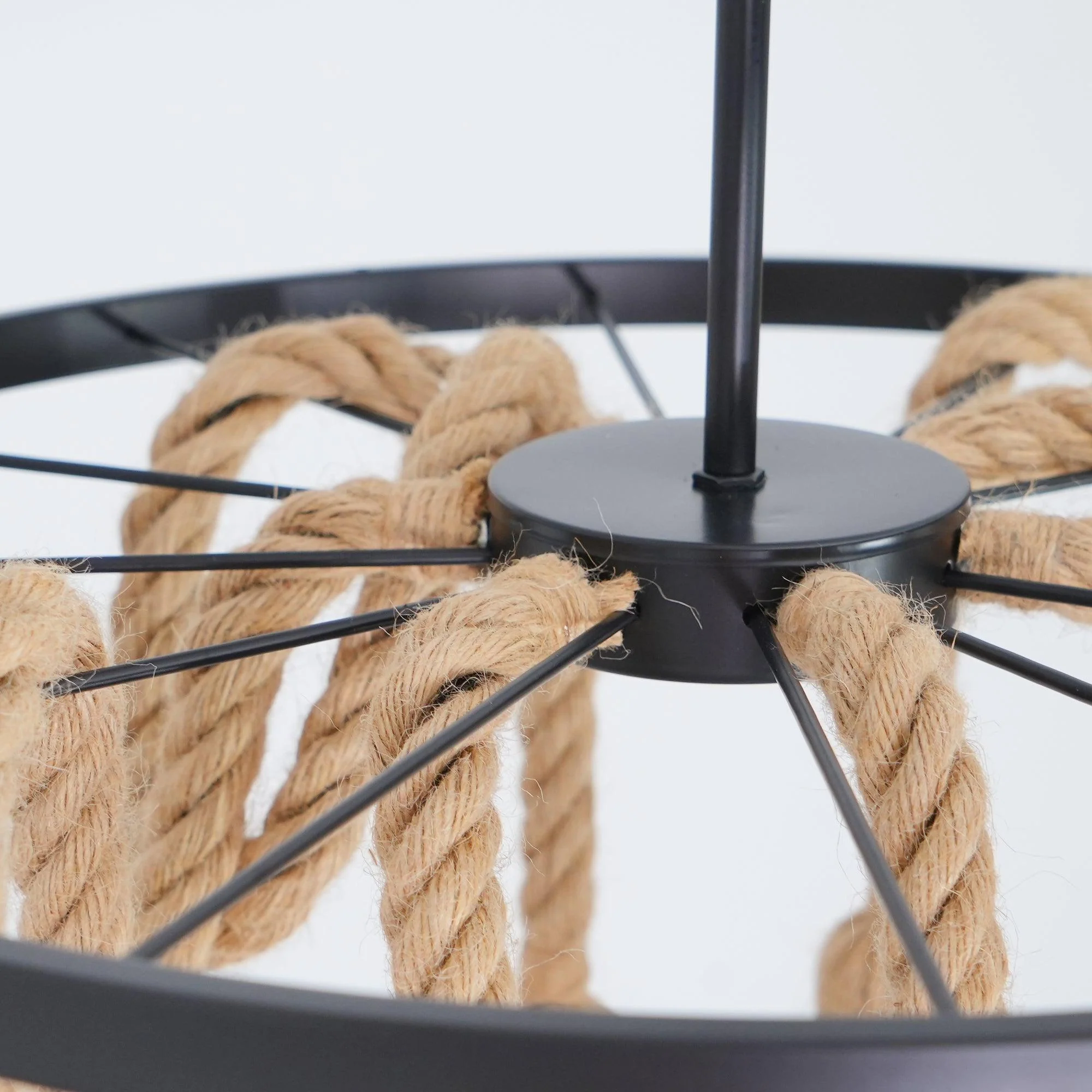 Lustra Chandelier Hemp Rope Industrial Six Head - Image 8