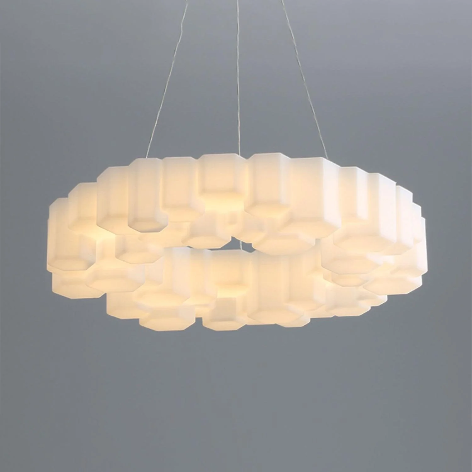 Lustra Chandelier Honeycomb Glossy White Polycarbonate - Image 32
