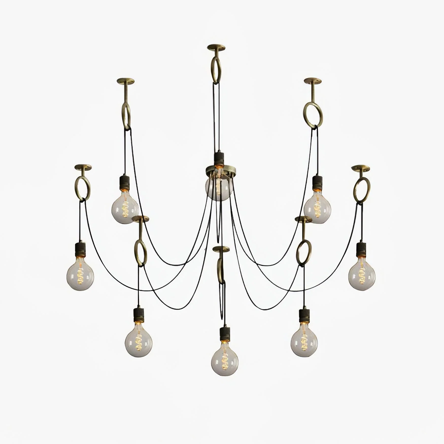 Lustra Chandelier Industrial Spider Bulb Hanging