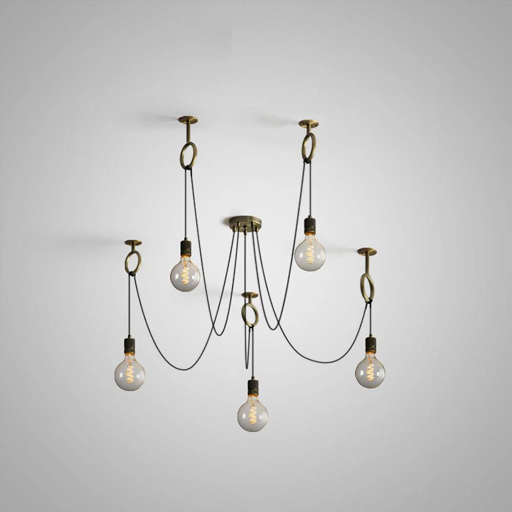 Lustra Chandelier Industrial Spider Bulb Hanging - Image 10