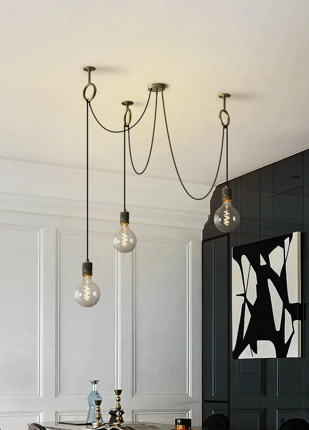 Lustra Chandelier Industrial Spider Bulb Hanging - Image 12