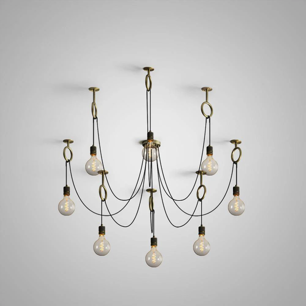 Lustra Chandelier Industrial Spider Bulb Hanging - Image 15