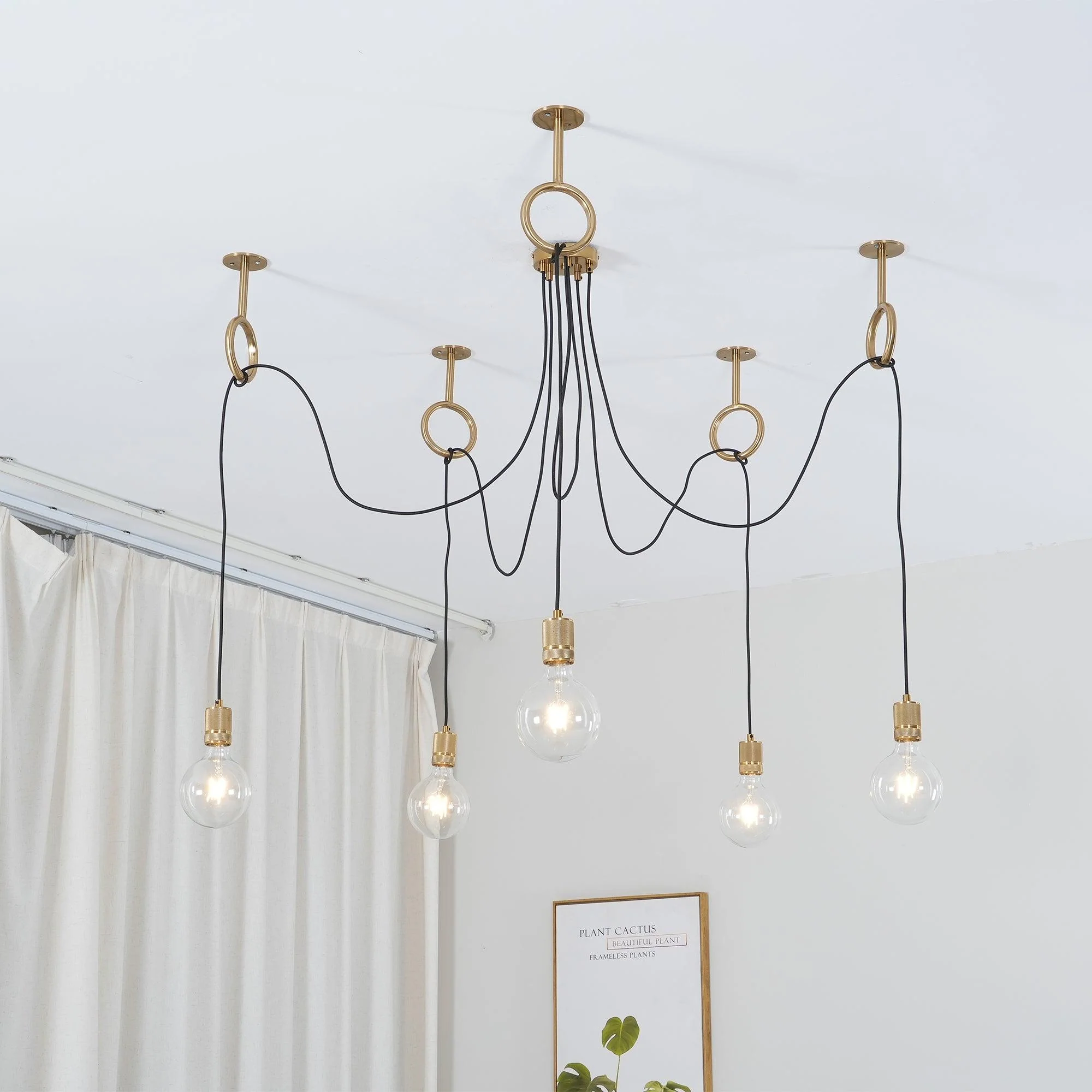 Lustra Chandelier Industrial Spider Bulb Hanging - Image 17