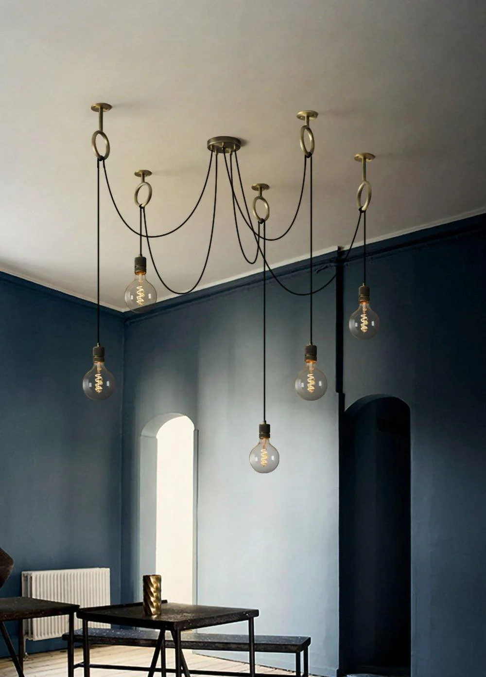 Lustra Chandelier Industrial Spider Bulb Hanging - Image 26
