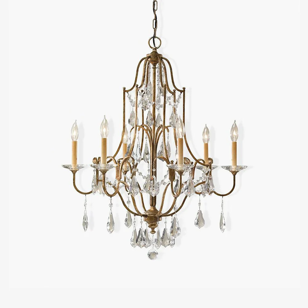 Lustra Chandelier Iron Crystal Candelabra Vintage - Image 13