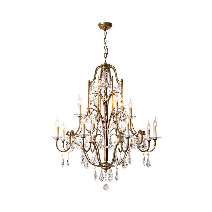 Lustra Chandelier Iron Crystal Candelabra Vintage - Image 17