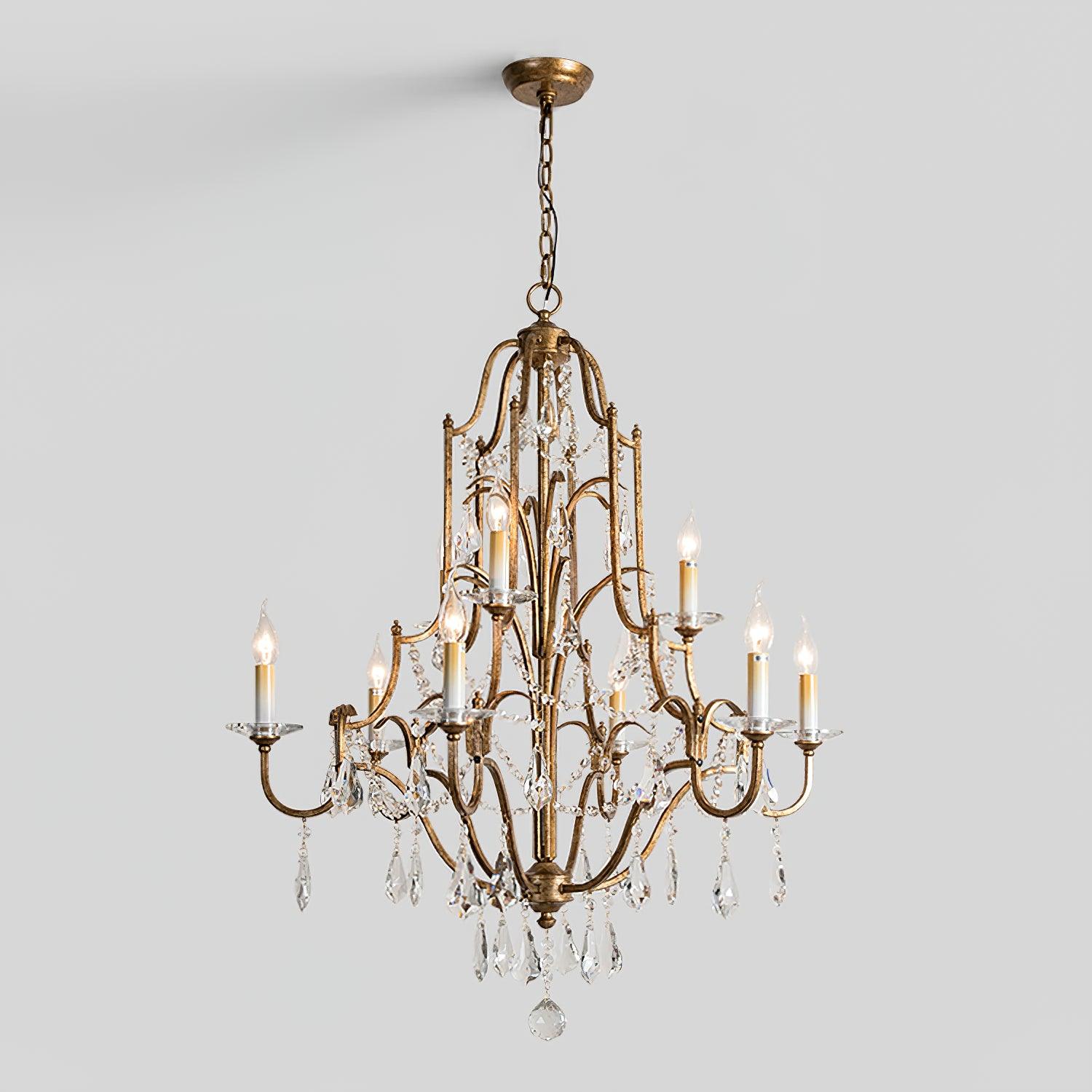 Lustra Chandelier Iron Crystal Candelabra Vintage - Image 20