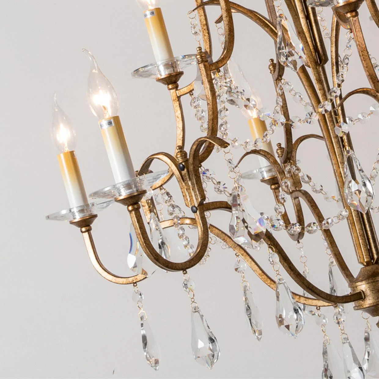 Lustra Chandelier Iron Crystal Candelabra Vintage - Image 3