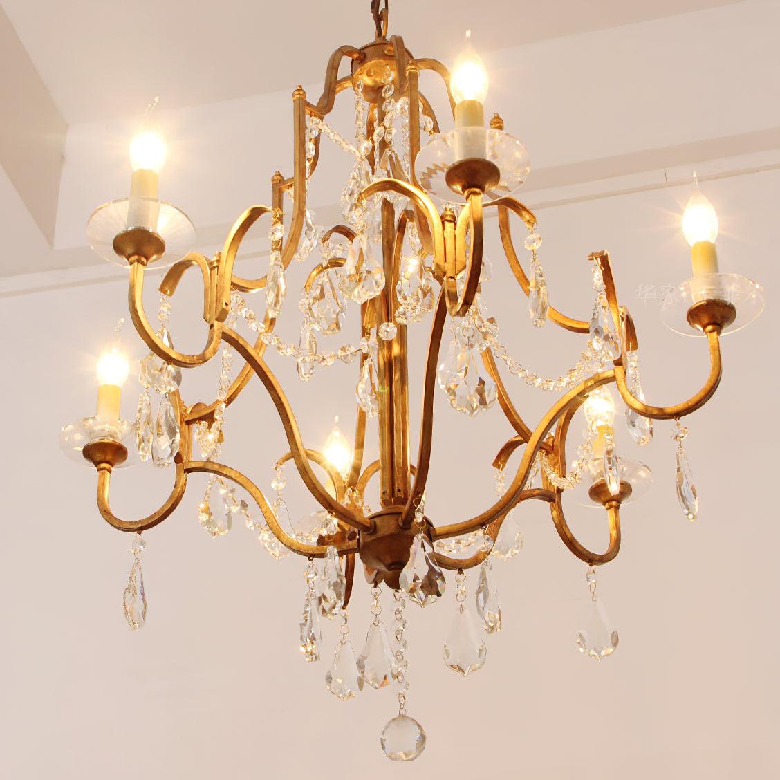 Lustra Chandelier Iron Crystal Candelabra Vintage - Image 31