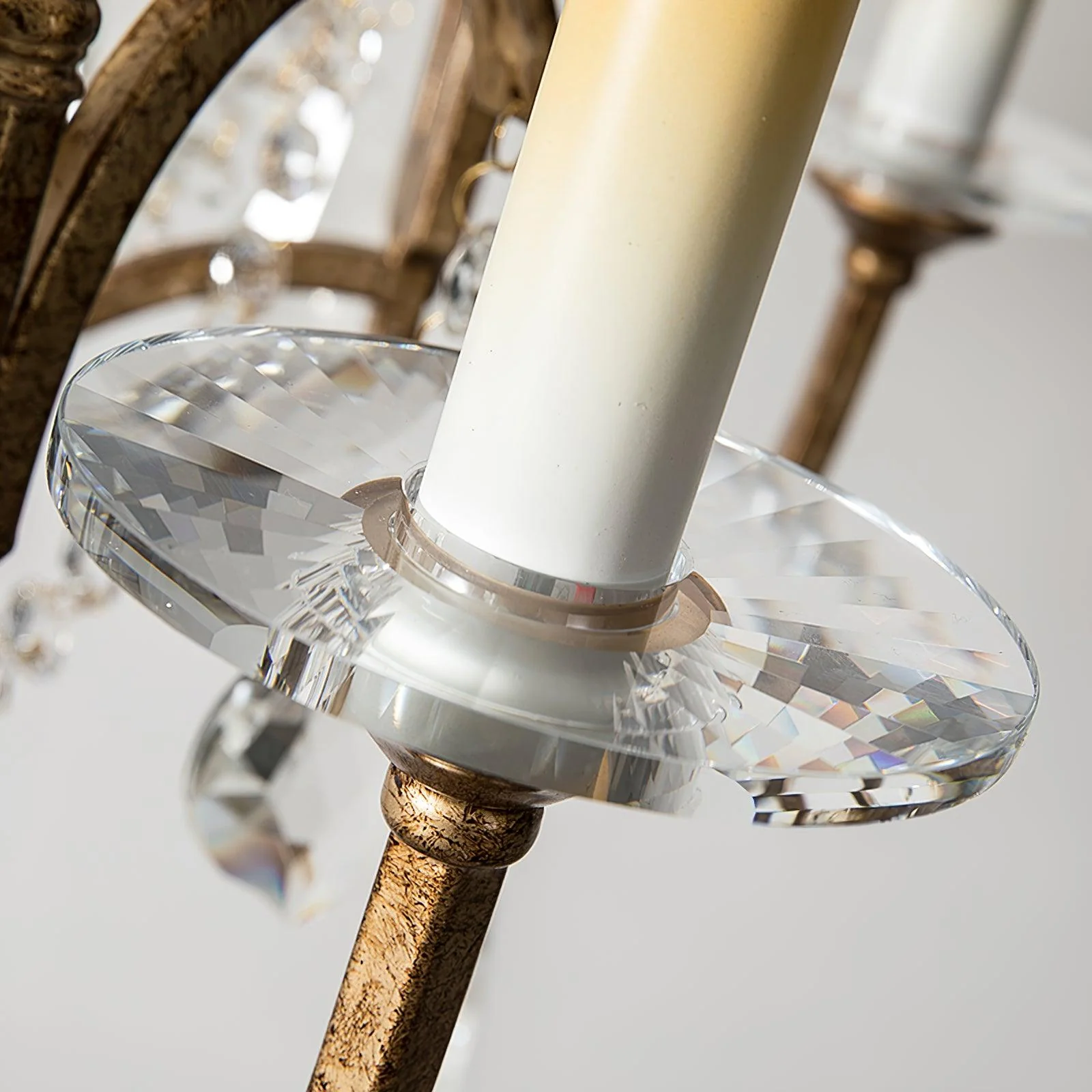 Lustra Chandelier Iron Crystal Candelabra Vintage - Image 7