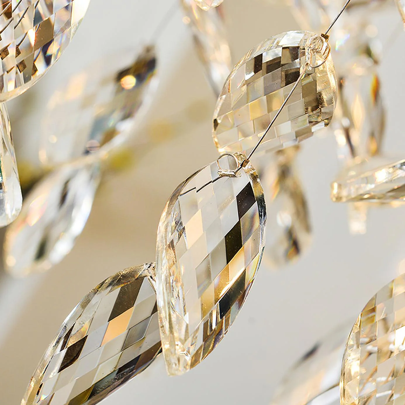 Lustra Chandelier Iron & Crystal Leaf - Image 19