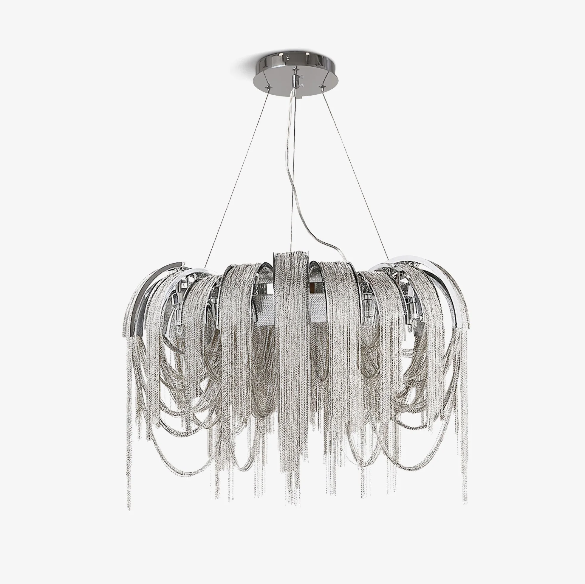 Lustra Chandelier Layered Chain Nickel Luxury