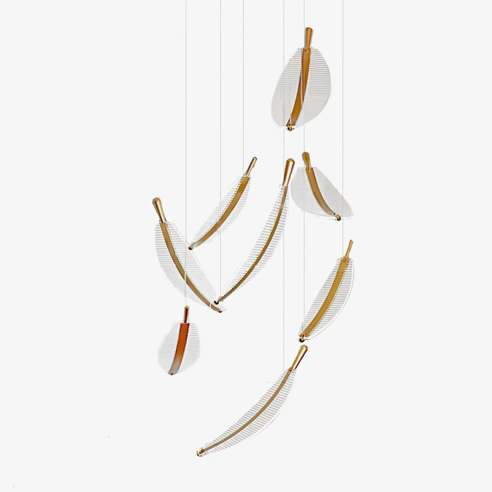 Lustra Chandelier Leaf Gold Elegant Modern