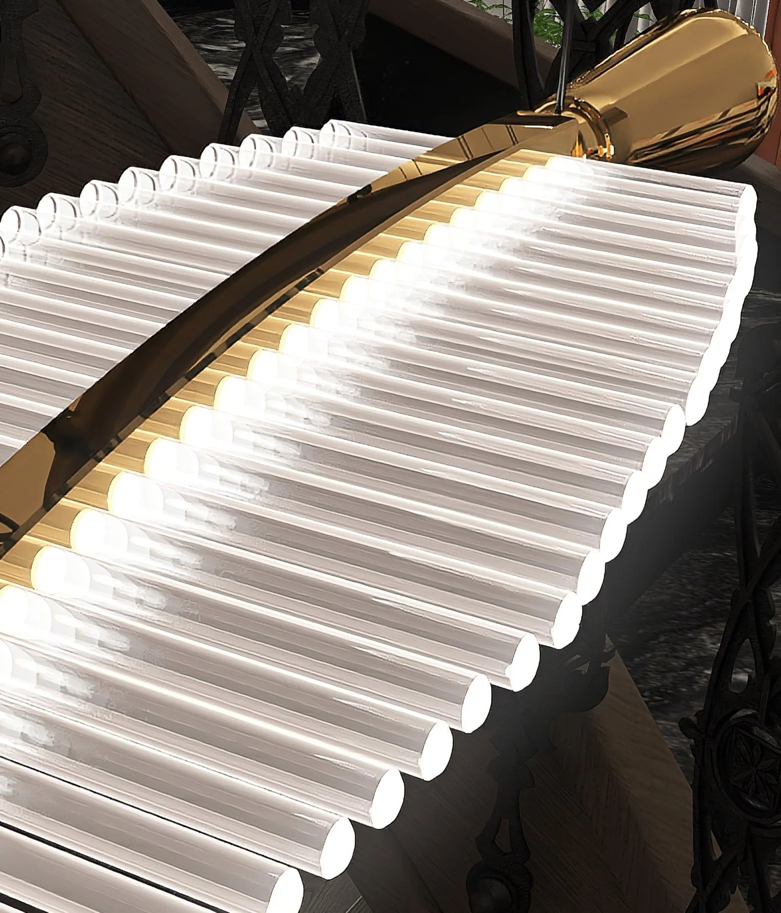 Lustra Chandelier Leaf Gold Elegant Modern - Image 13