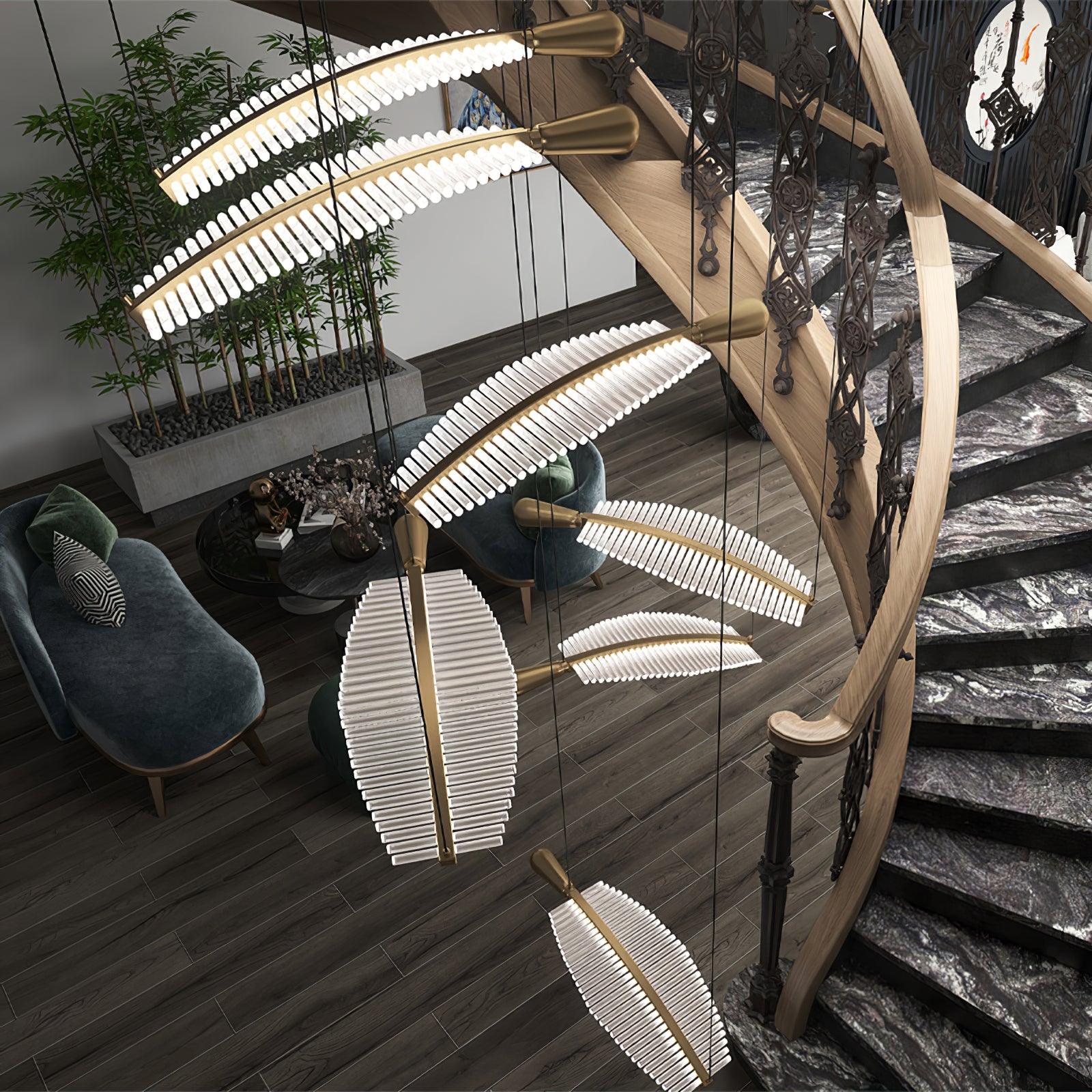 Lustra Chandelier Leaf Gold Elegant Modern - Image 16