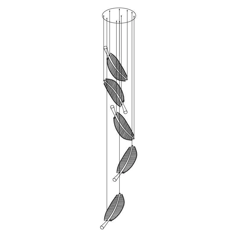 Lustra Chandelier Leaf Gold Elegant Modern - Image 19
