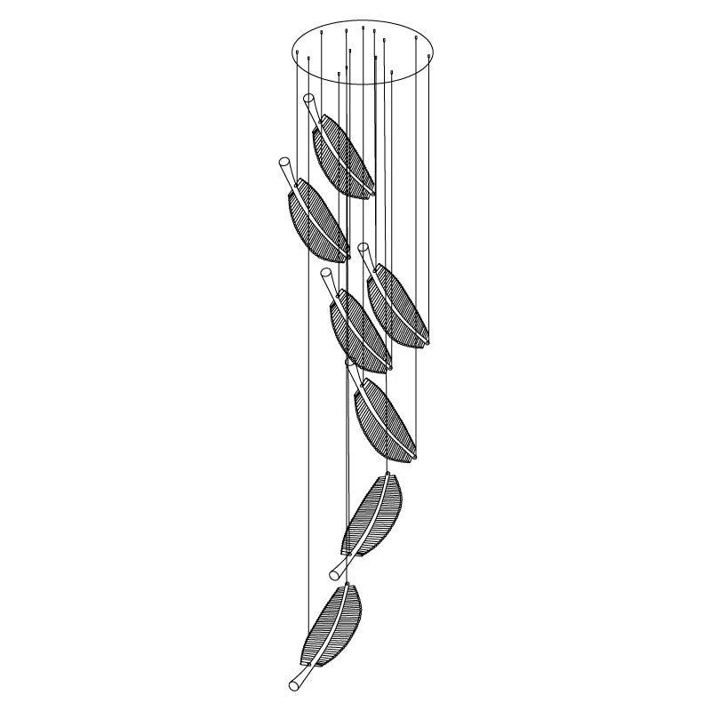 Lustra Chandelier Leaf Gold Elegant Modern - Image 20