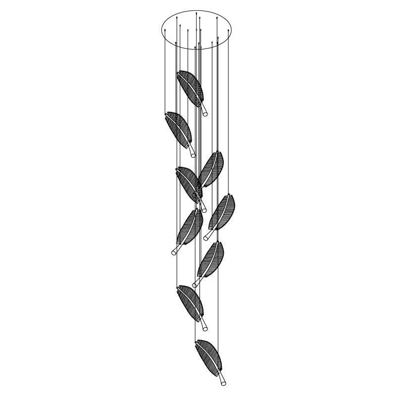 Lustra Chandelier Leaf Gold Elegant Modern - Image 21