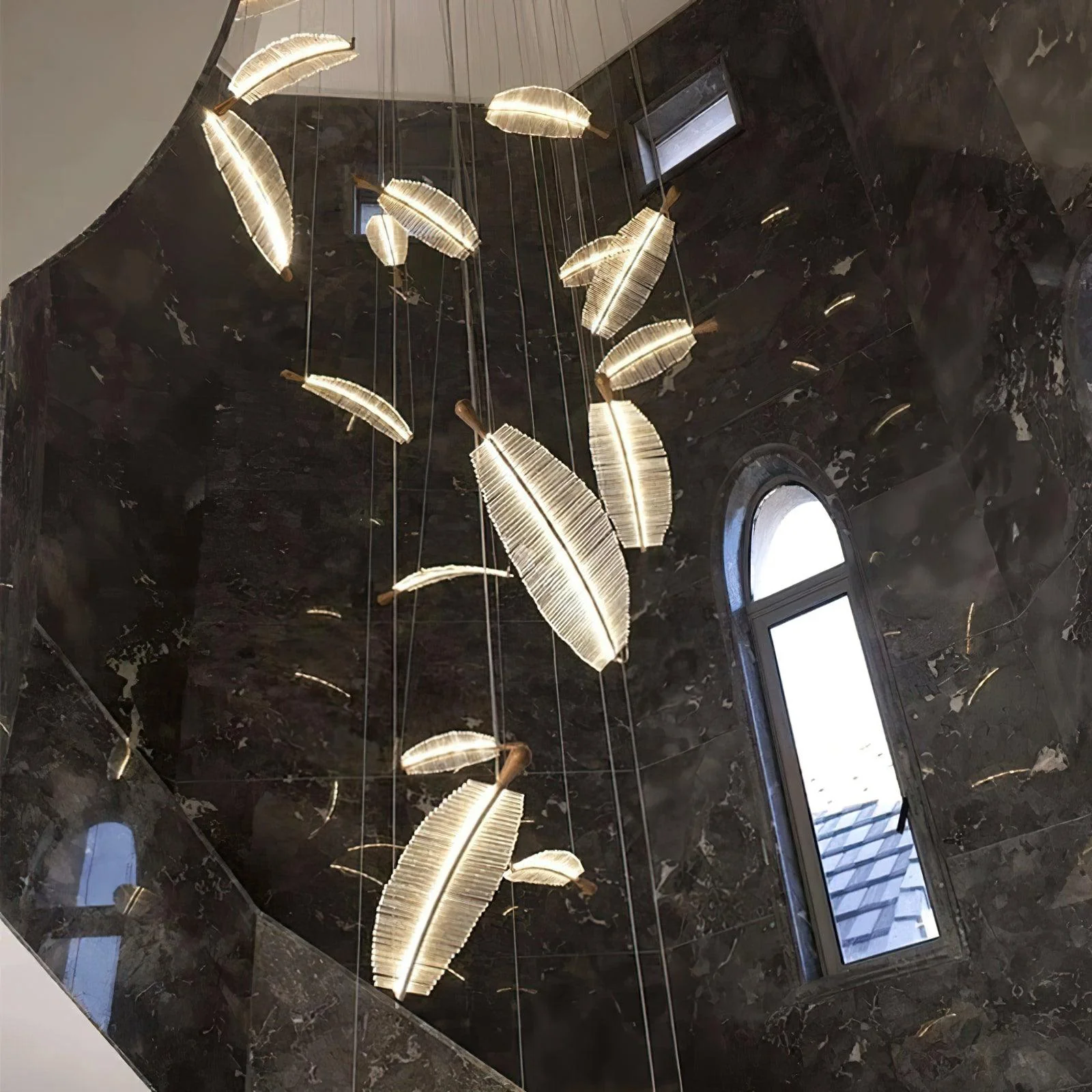 Lustra Chandelier Leaf Gold Elegant Modern - Image 23