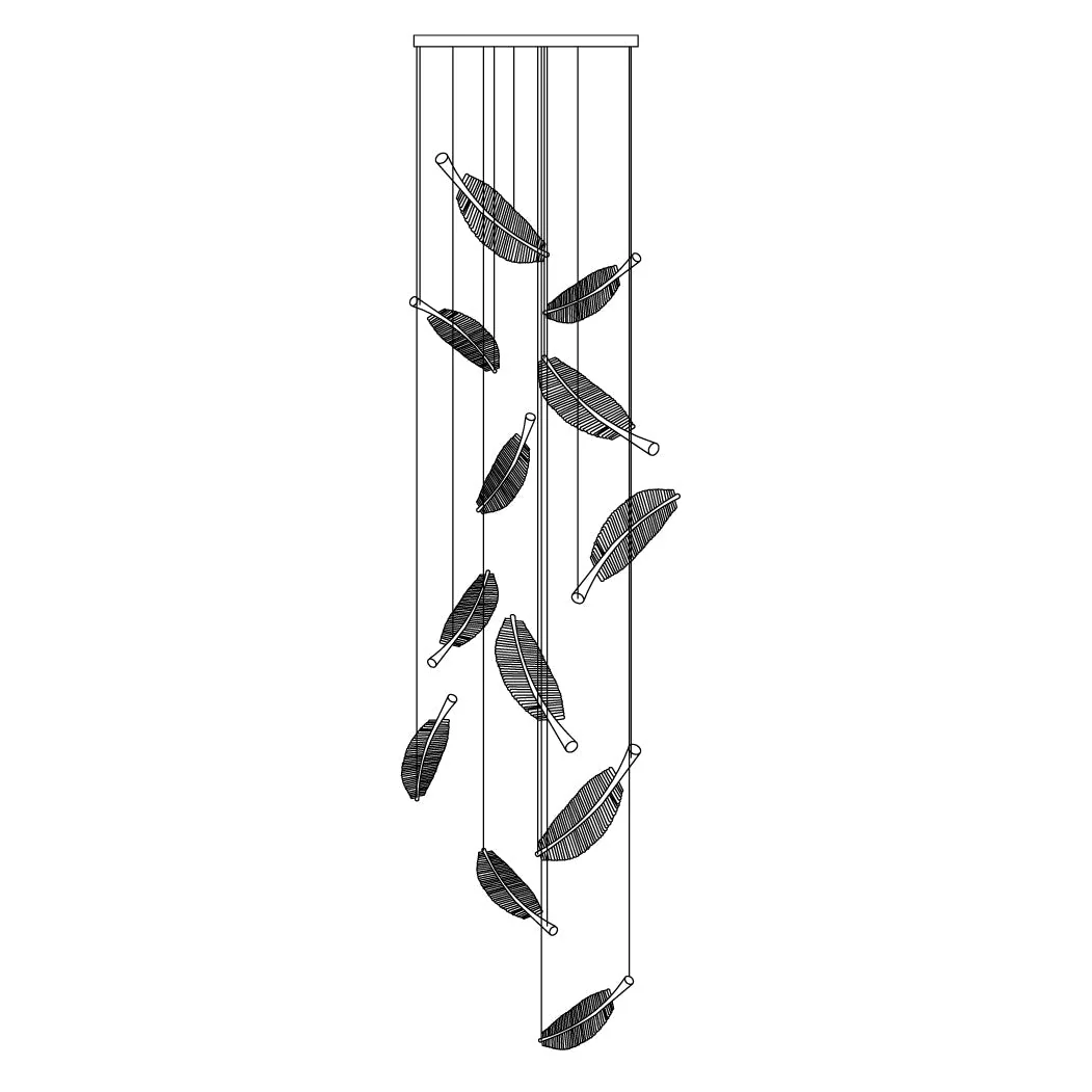 Lustra Chandelier Leaf Gold Elegant Modern - Image 24