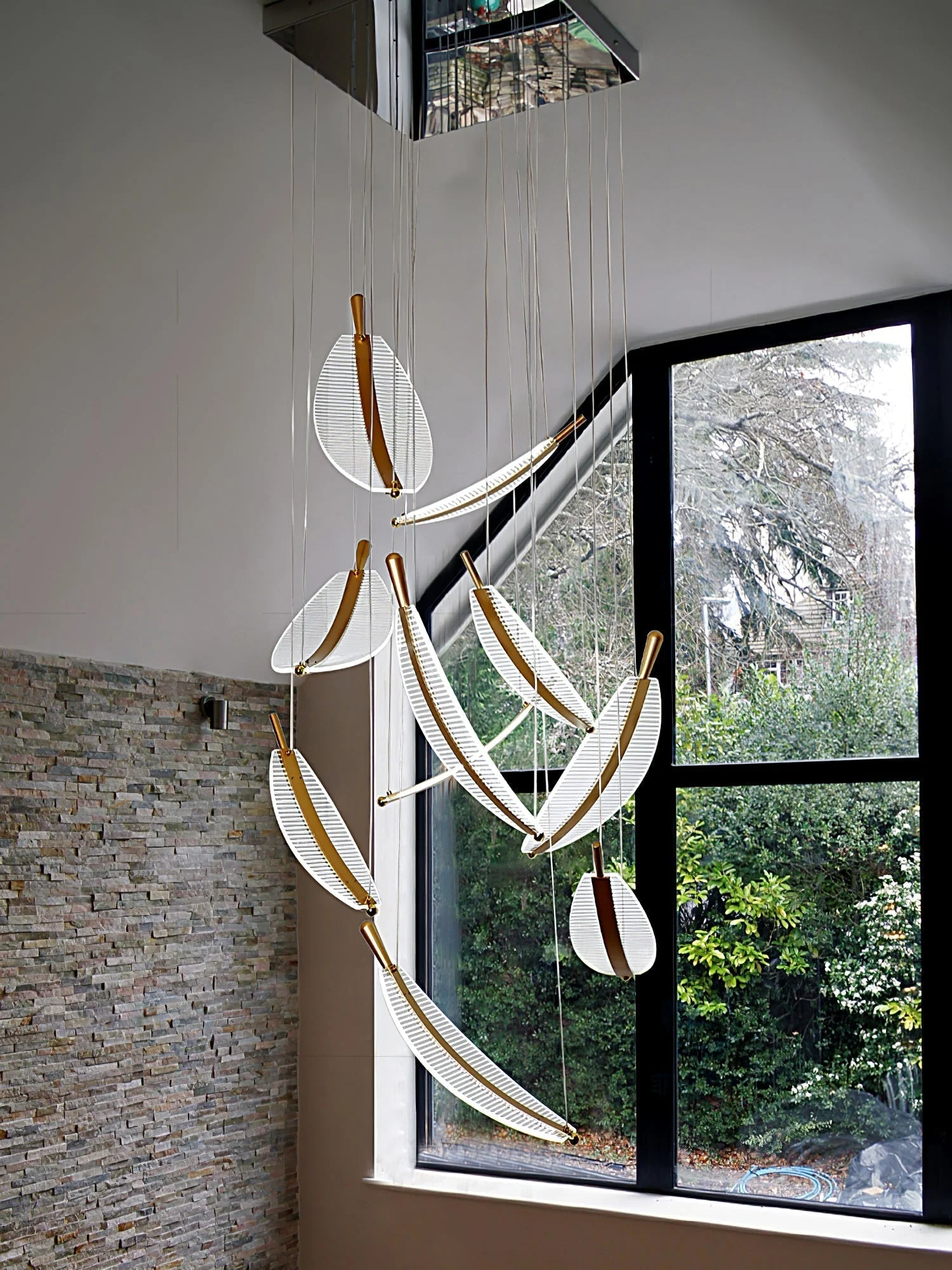 Lustra Chandelier Leaf Gold Elegant Modern - Image 27